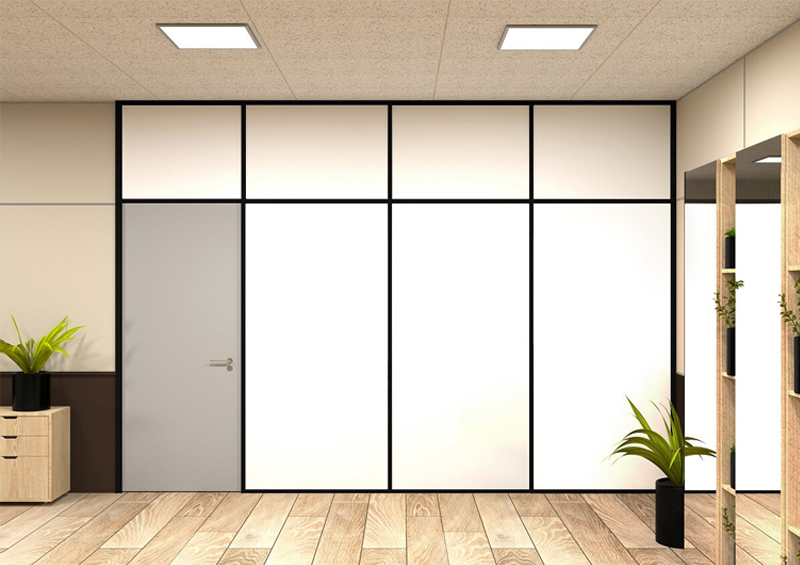 stacion-peregorodki-system65-glux001 Глухая офисная перегородка (Система Лайт)