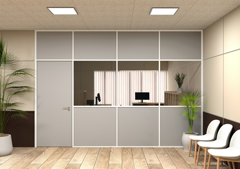 Комбинированная офисная перегородка (Система Премиум)