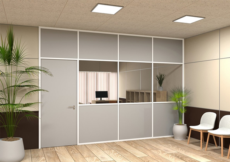 Комбинированная офисная перегородка (Система Премиум)