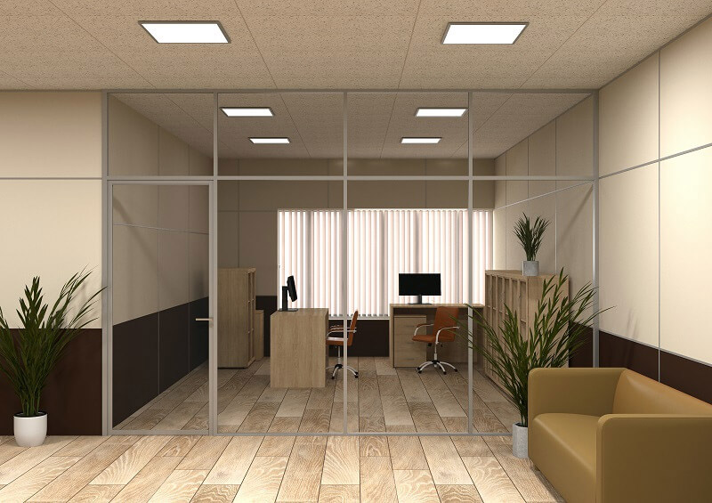 Стеклянная офисная перегородка (Система Стандарт)