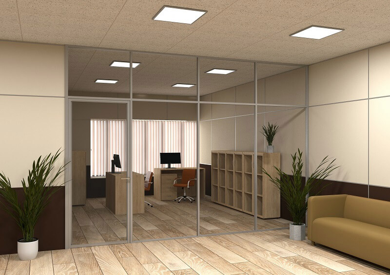 Стеклянная офисная перегородка (Система Стандарт)