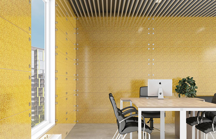 Золотистые стеновые панели