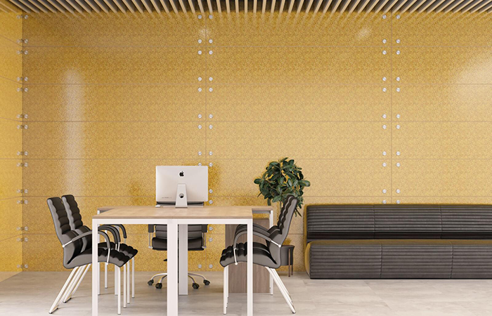 Золотистые стеновые панели